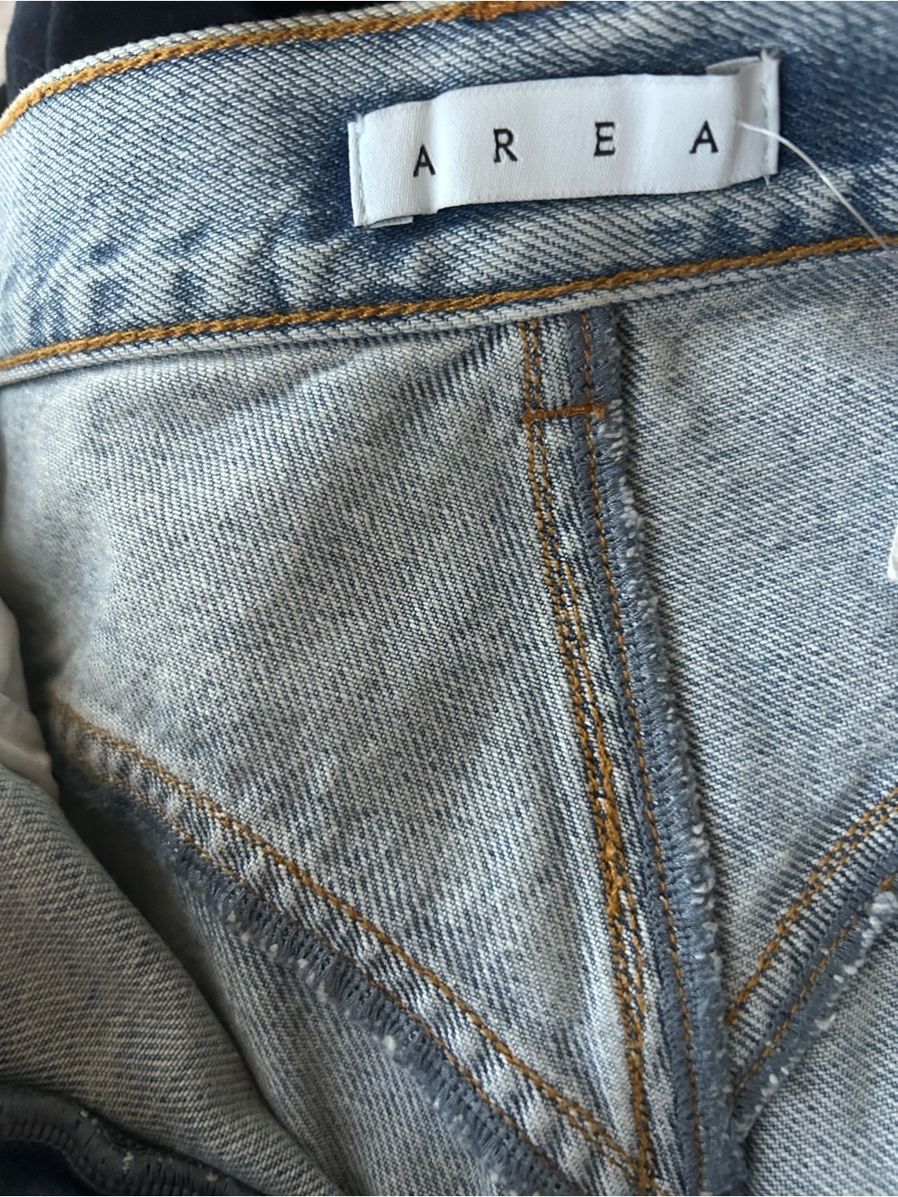 NWT AREA Crystal Slit Cotton Denim straight Leg Jeans 26 - Picture 14 of 14